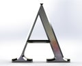 3D illustration of the letter A crome Royalty Free Stock Photo