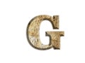 3 D illustration LETTER G, old stone alphabet, isolated design element