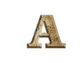 3 D illustration LETTER A, old stone alphabet, isolated design element