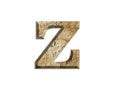 3 D illustration LETTER Z, old stone alphabet, isolated design element