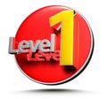 Level 1 3d. Royalty Free Stock Photo