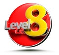 Level 8 3d. Royalty Free Stock Photo