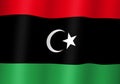 libya national flag 3d illustration close up view