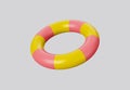 3D illustration lifebuoy ring yellow and pink isolated on white background Royalty Free Stock Photo