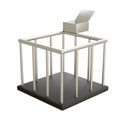 3D Illustration of a white lift platform with a structure Royalty Free Stock Photo