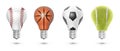 Sports balls light bulbs set 2