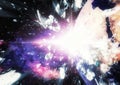 3d illustration of exploding light and earth Royalty Free Stock Photo