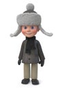 3d illustration Little Boy wearing Winter Clothes