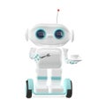 3D Illustration Little Robot with Coffee