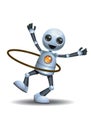 3d illustration of  little robot the kids playing hoola hoop Royalty Free Stock Photo