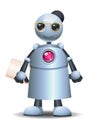 3d illustration of little robot teacher representing educational occupation