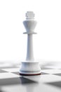 a lonely white king on a chess board