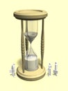 3D illustration of look at the hourglass