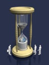 3D illustration of look at the hourglass