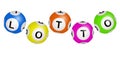 3D illustration with Lotto balls isolated on white background