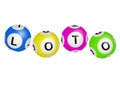 3D illustration with Lotto balls isolated on white background