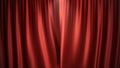 3D illustration luxury red silk velvet curtains decoration design, ideas. Red Stage Curtain for theater or opera scene Royalty Free Stock Photo