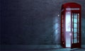 Magic red english telephone booth or portal Royalty Free Stock Photo