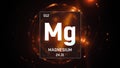 Magnesium as Element 12 of the Periodic Table 3D animation on orange background Royalty Free Stock Photo