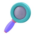 3d illustration . magnifying glass in cartoon style not white background. Well suited for a landing page, mobile app, or