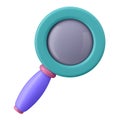 3d illustration . magnifying glass in cartoon style not white background. Well suited for a landing page, mobile app, or