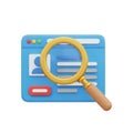 3D Illustration of a Magnifying Glass Over a Digital User Interface with Profile Information Royalty Free Stock Photo