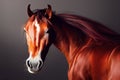 3d illustration of a majestic horse. Detailed close up portrait. Generative AI illustration Royalty Free Stock Photo