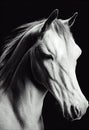 3d illustration of a majestic horse. Detailed close up portrait. Generative AI illustration Royalty Free Stock Photo