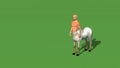 male centaur half horse half man isolated on green screen