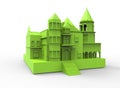 3d illustration of mansion.