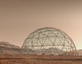 Geodesic dome structure on Mars