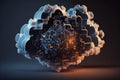 This 3D illustration masterfully captures the cloud computing, transformative in the digital realm. Captivating internet-themed