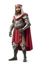 Medieval Arab warrior, 3D illustration Royalty Free Stock Photo