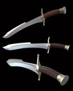 The medieval swords isolated on black background 3d illustration Royalty Free Stock Photo