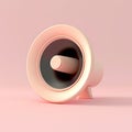 A 3D illustration of a megaphone in pastel tones, positioned sideways, against a plain light background Royalty Free Stock Photo
