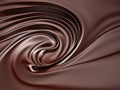 3D Illustration of a Melted brown chocolate