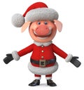 3d illustration merry Christmas pig