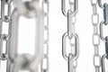 3D illustration metal chains. Metal, steel chains isolated on white background. Metal chains for industrial. Strong link