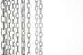 3D illustration metal chains. Metal, steel chains isolated on white background. Metal chains for industrial. Strong link