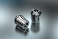 3D illustration of metal collets for instruments Royalty Free Stock Photo