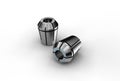 3D illustration of metal collets for instruments Royalty Free Stock Photo