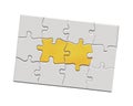 3d illustration metal puzzle pieces Royalty Free Stock Photo