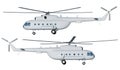 3d illustration of the helicopter Mi 8. Mock-up. Facade. Frontal view Royalty Free Stock Photo