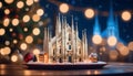 3d illustration of Milan cathedral offered in a plate in a Christmas atmosphere