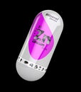 3d illustration of Mineral Zn zincum pink shining pill capsule. isolated black Royalty Free Stock Photo