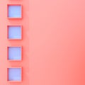 3D Illustration of minimal architecture Abstract windows on building wall