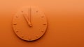 3d Illustration Minimal Orange clock Eleven 11 o'clock abstract Minimalist wall clock