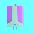 3d illustration of minimal pink gas boiler on pastel blue background