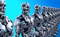 Models of many Robotic Cyborg Servants Royalty Free Stock Photo