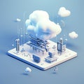3D illustration of a modern cloud networking infrastructure